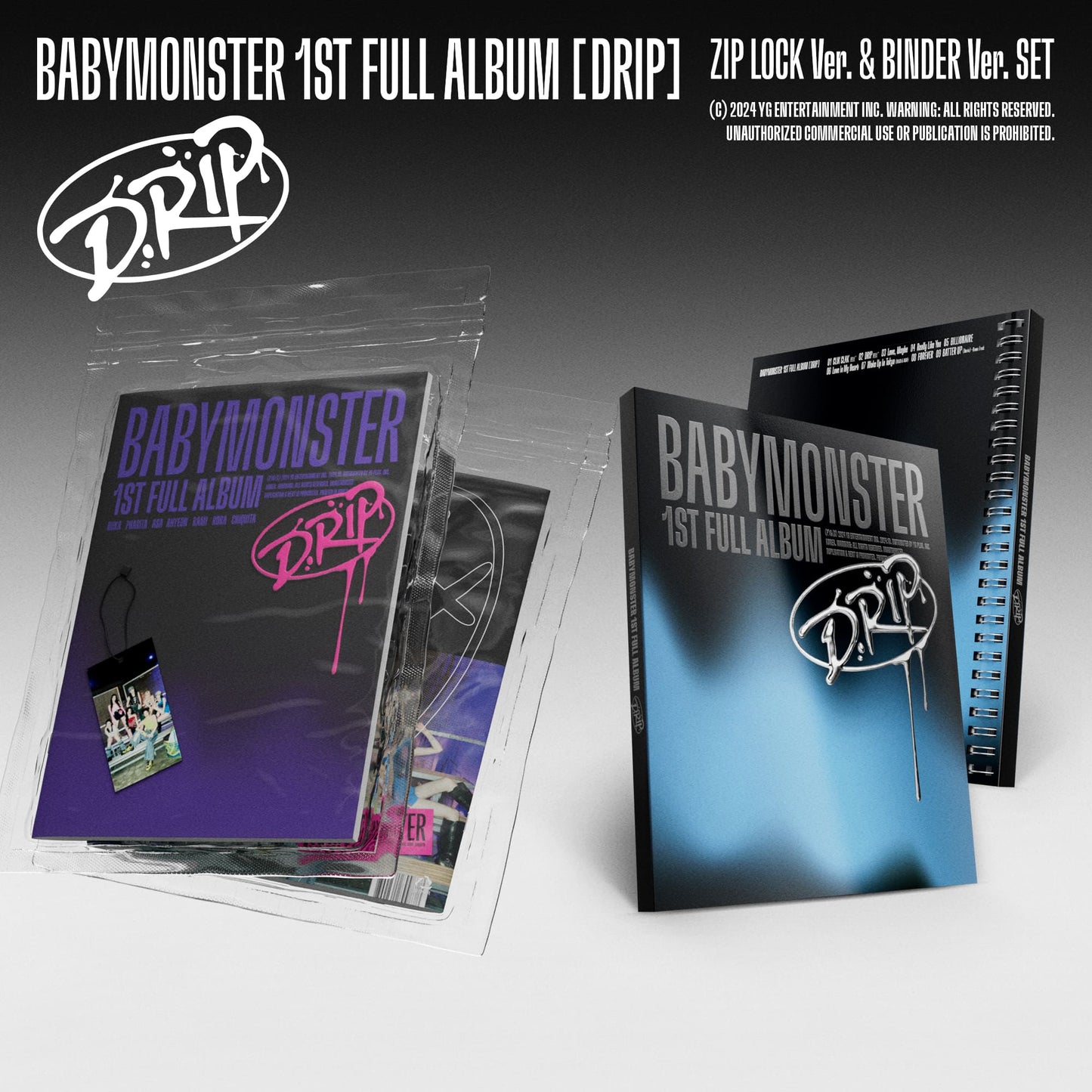 BABYMONSTER – DRIP (1st Full Album) – BINDER Ver. / ZIP LOCK Ver.